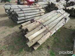 (35) 4'' & 5'' ROUND TREATED FENCE POST 6'Hx6''L