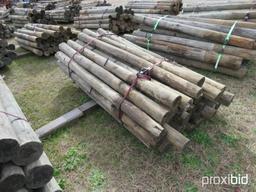 (35) 4'' & 5'' ROUND TREATED FENCE POST 6'Hx6''L