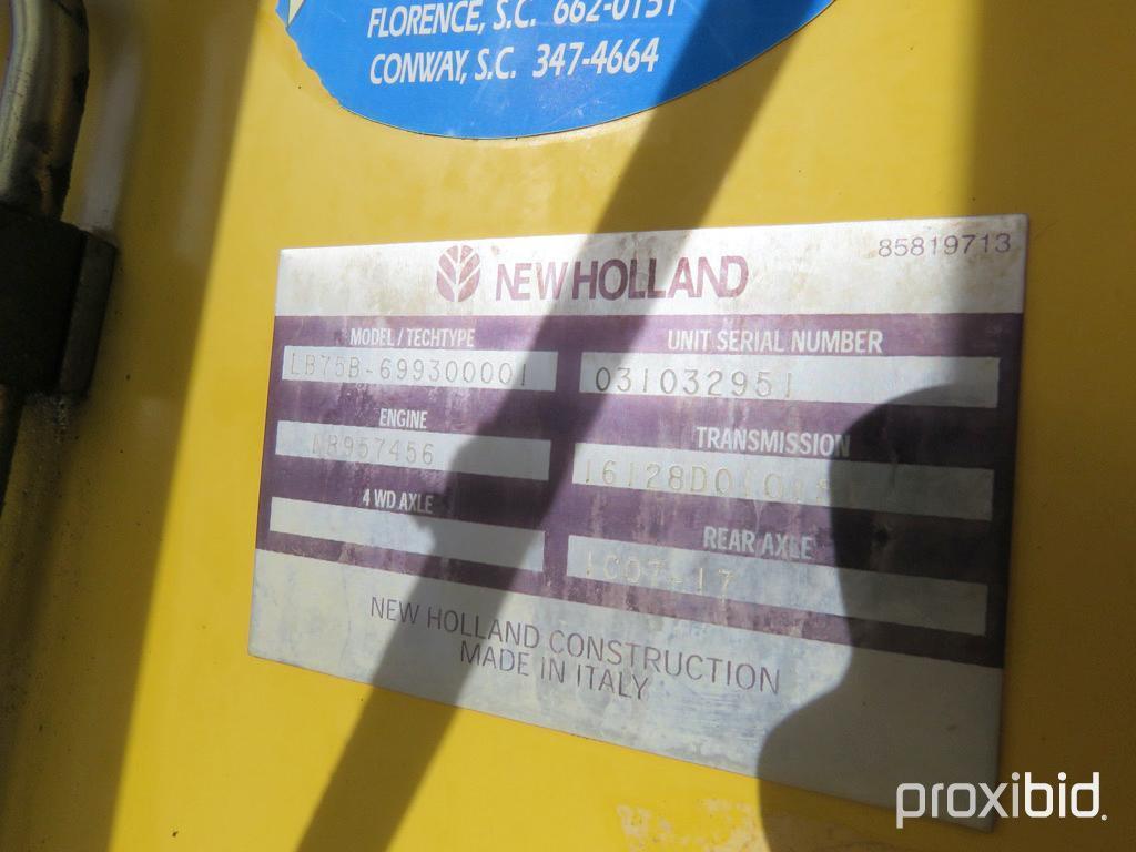 NEW HOLLAND LB75 BACKHOE 2WD OPEN-STATION W/ BUCKET & FORKS SN#031032951 (ODOMETER SHOWS: 4,600 HRS.