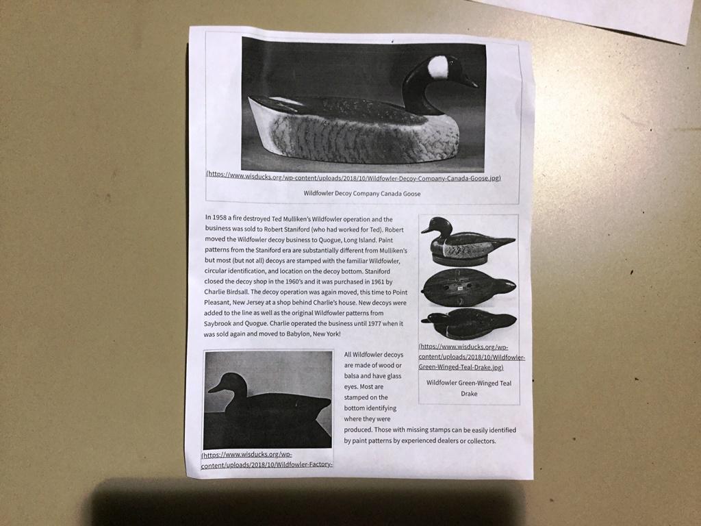 Handmade Duck Decoy (Wildfowler Decoy Company)