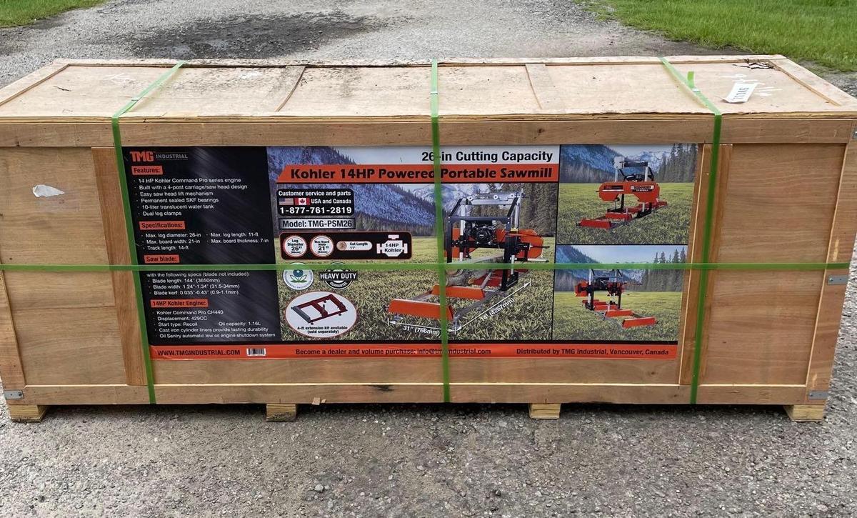 Kohler Portable Sawmill 14 HP Kohler Command Pro Series Engine 26- in Cutting Capacity / Easy saw