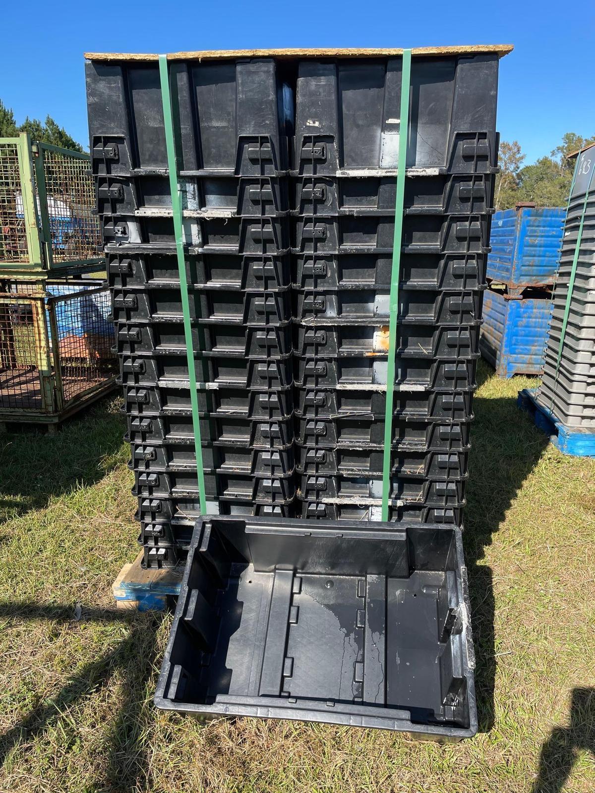 (28) BLACK PLASTIC TOTES 1 PALLET