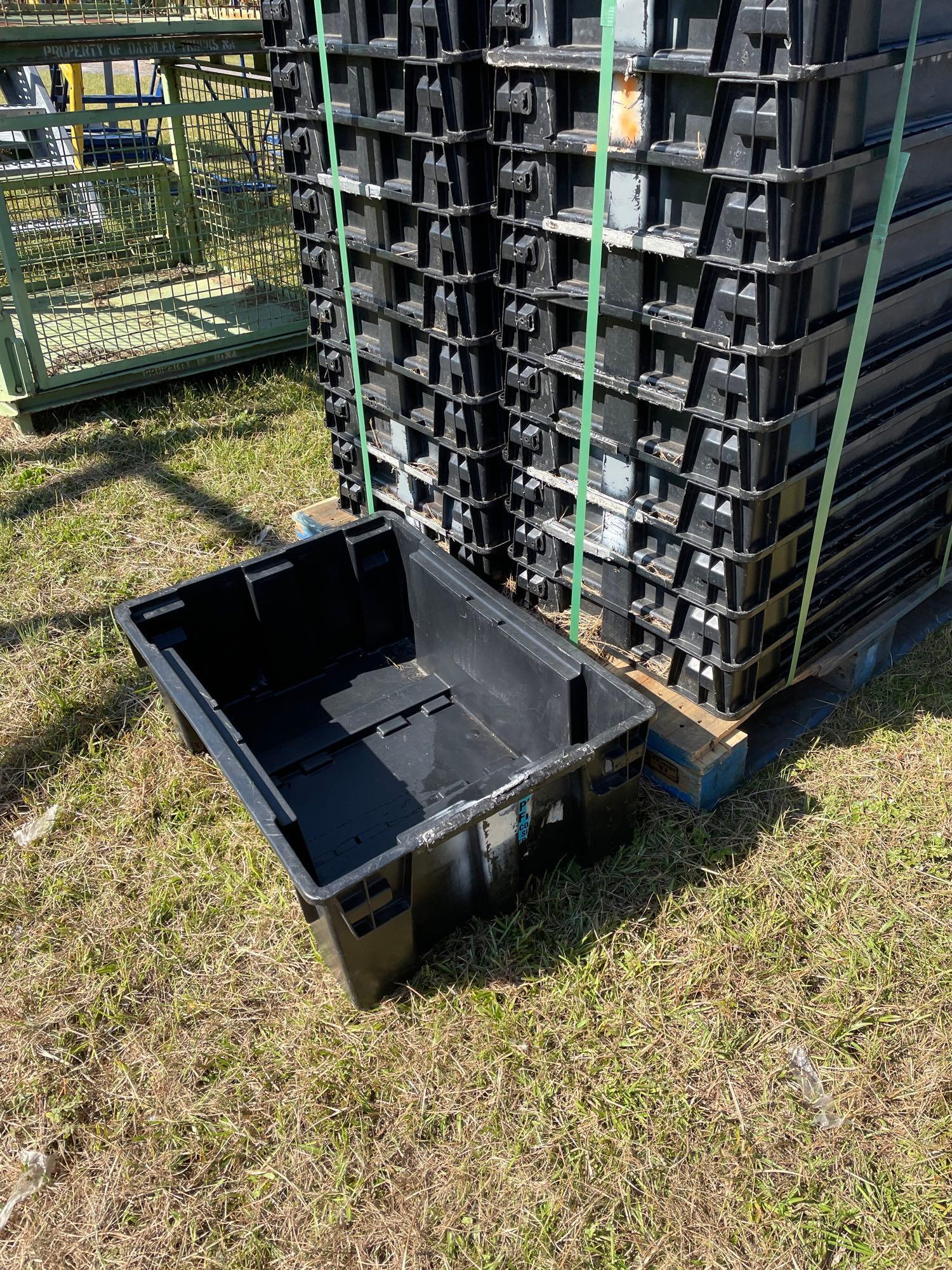 (28) BLACK PLASTIC TOTES 1 PALLET