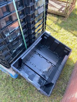 (28) BLACK PLASTIC TOTES 1 PALLET
