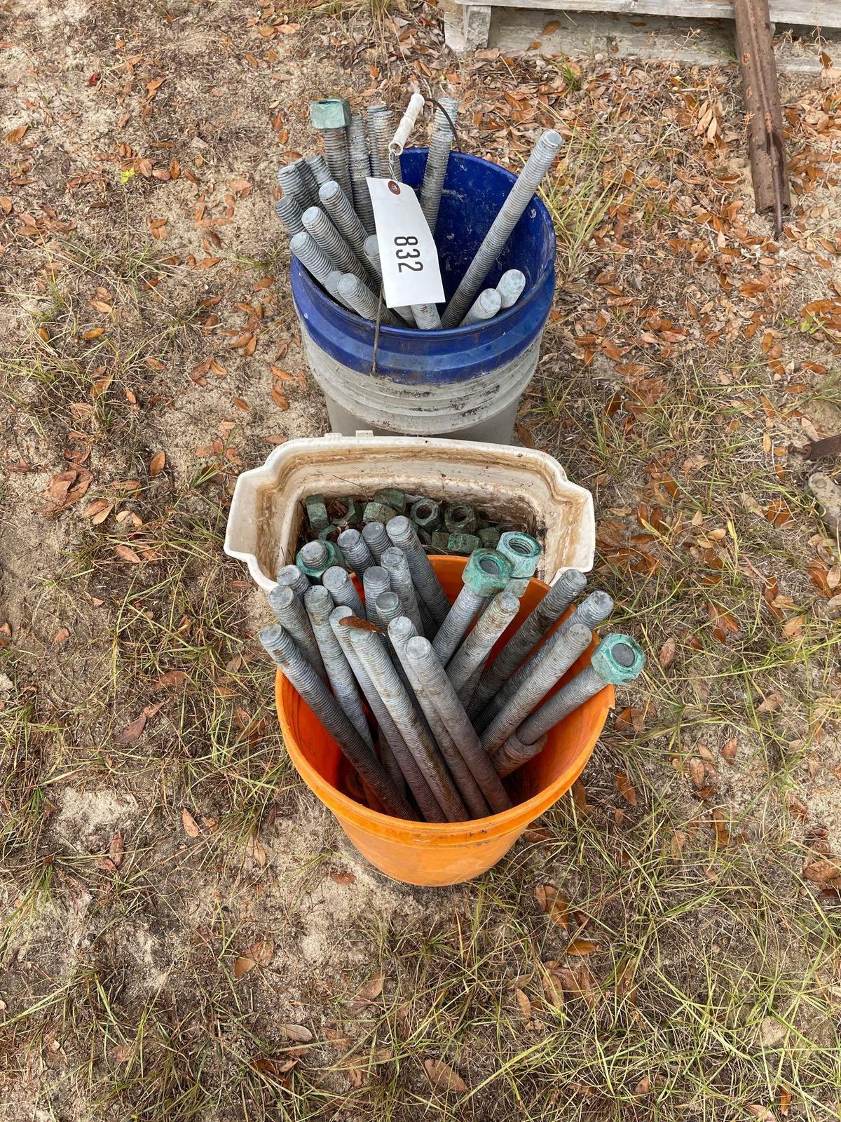 1" GALVINIZED ANCHOR BOLTS W/ NUTS (44 PIECES)...