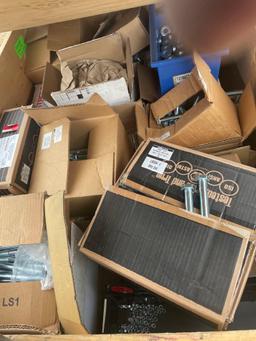 Crate of nuts, bolts, misc hardware