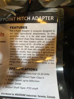 SKID STEER 3 POINT HITCH ADAPTER PHA-15-02C