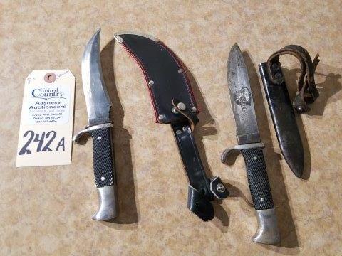 Solingen Germany "Baron" w/Sheath and Solingen WKC 1936 Military Issue Knife w/Steel Sheath