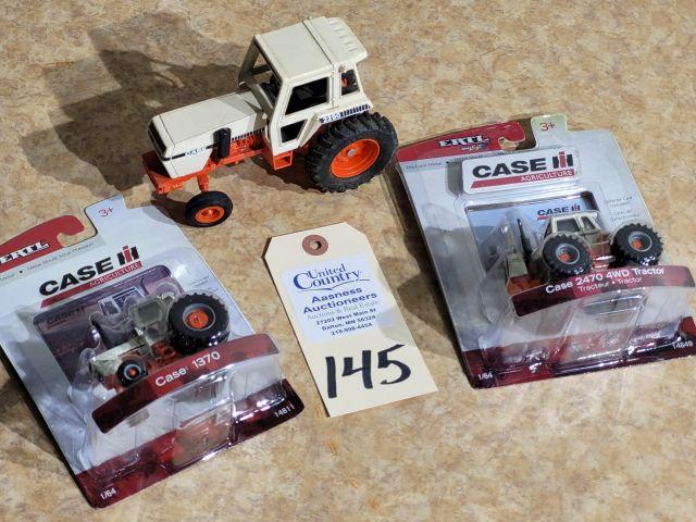 Ertl Case Tractors Case 2290 1/43 Tractor, Case 1370 1/64 Tractor, and Case 2470 4WD 1/64 Tractor w/