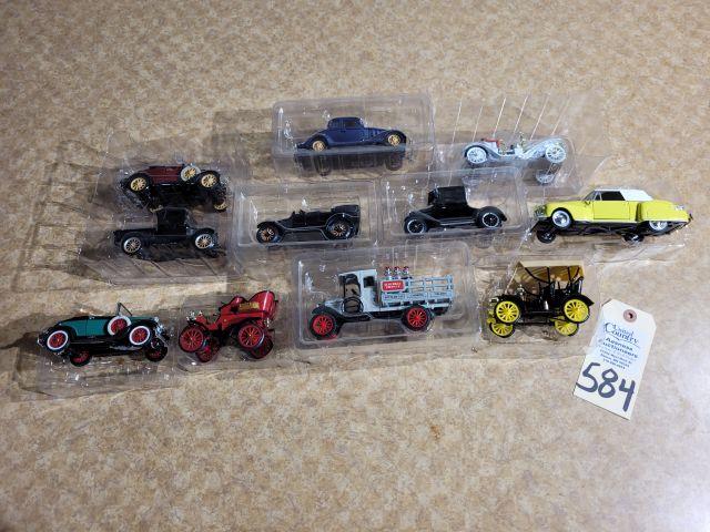 Box of Die-Cast Classic Cars and Trucks