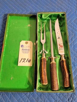 Vintage stag handled Cutlery set
