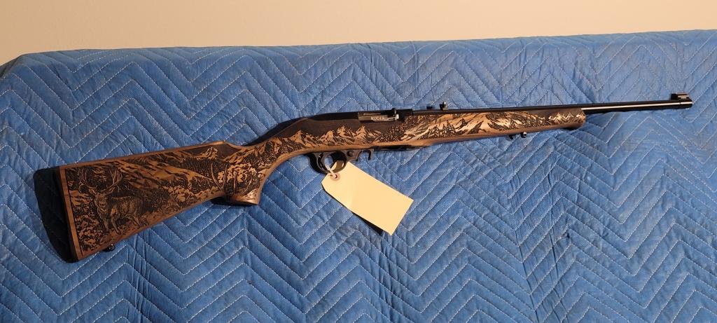 Ruger 10-22, 22LR engraved mule deer edition