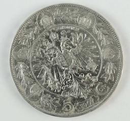 1907 Austria Emperor Franz Josef 5 Corona Silver Coin