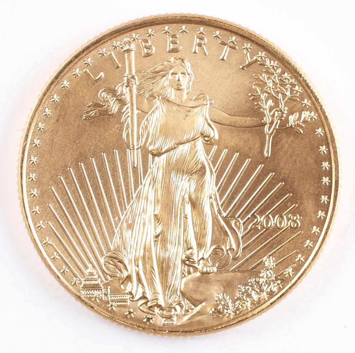 2008 $25 Gold Eagle 1/2 oz. Fine Gold
