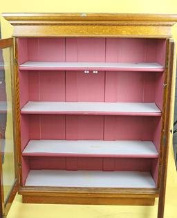 Vintage Oak Display Cabinet 39" x 46" x 13.5"