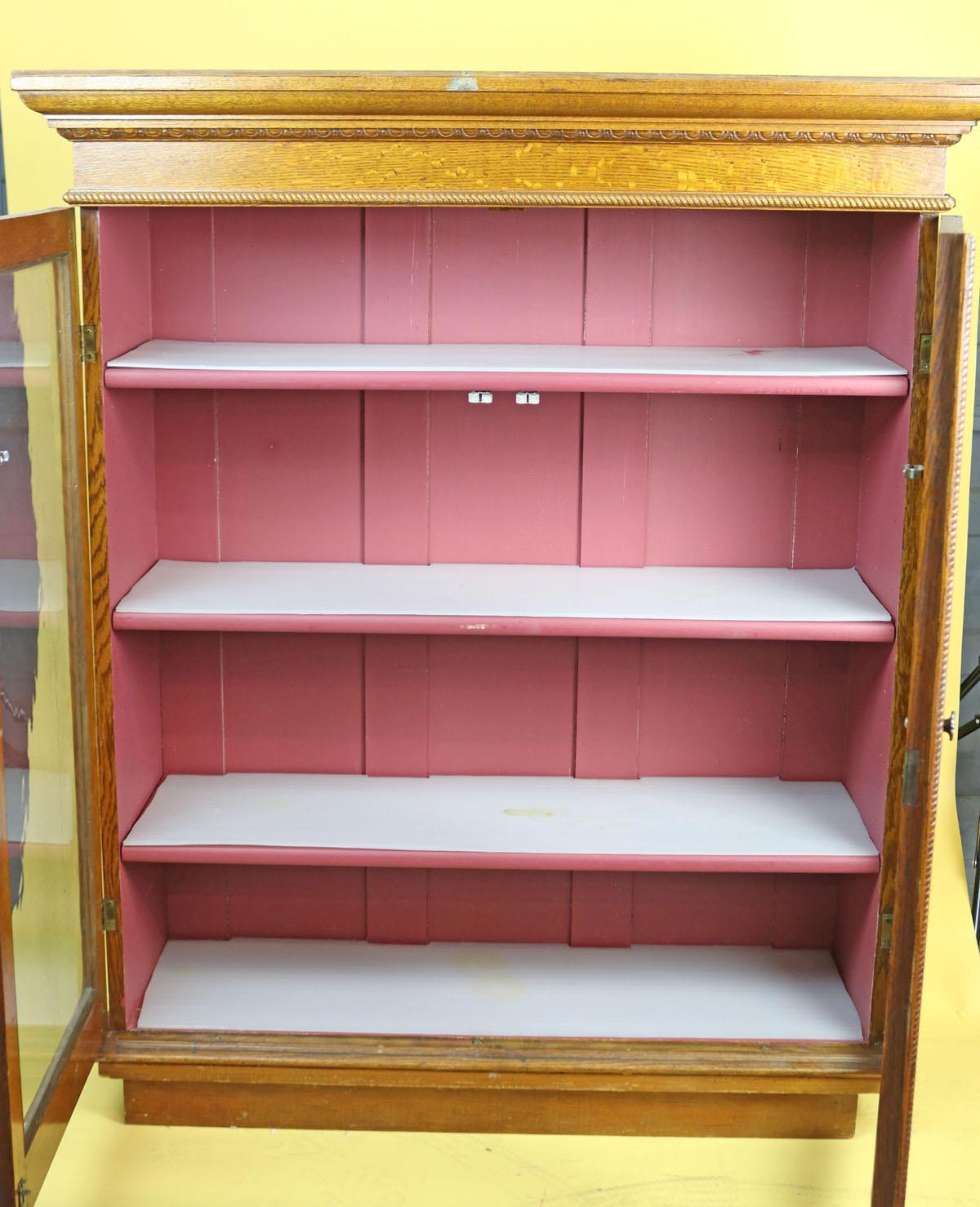 Vintage Oak Display Cabinet 39" x 46" x 13.5"