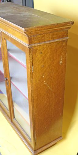 Vintage Oak Display Cabinet 39" x 46" x 13.5"
