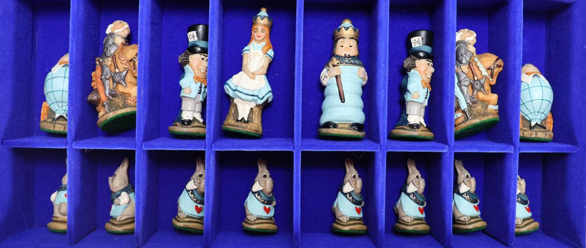 Alice In Wonderland Hand Painted Chess Set