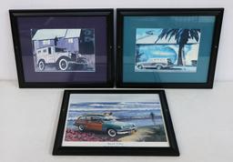 3 Woody Wagon Prints - Framed