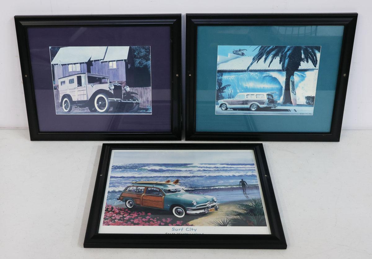 3 Woody Wagon Prints - Framed