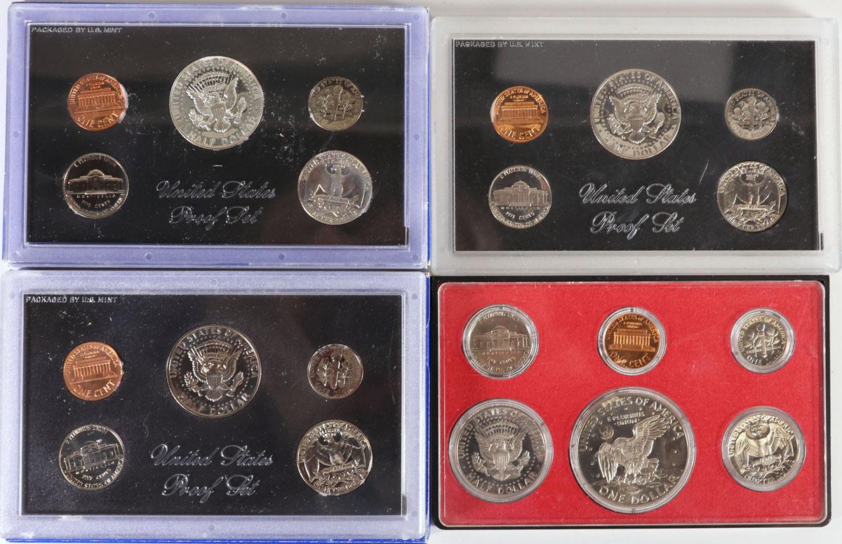 4 U.S. Proof Sets, 1970, 1971, 1972, 1973