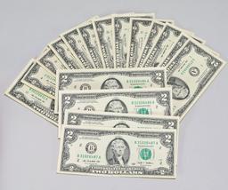 17 $2 Bills - Various Dates