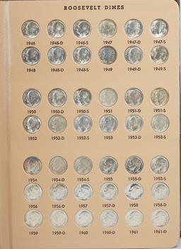 Roosevelt Dime Book 1946-2011, Various Dates/Mints (Approx. 139 Coins)