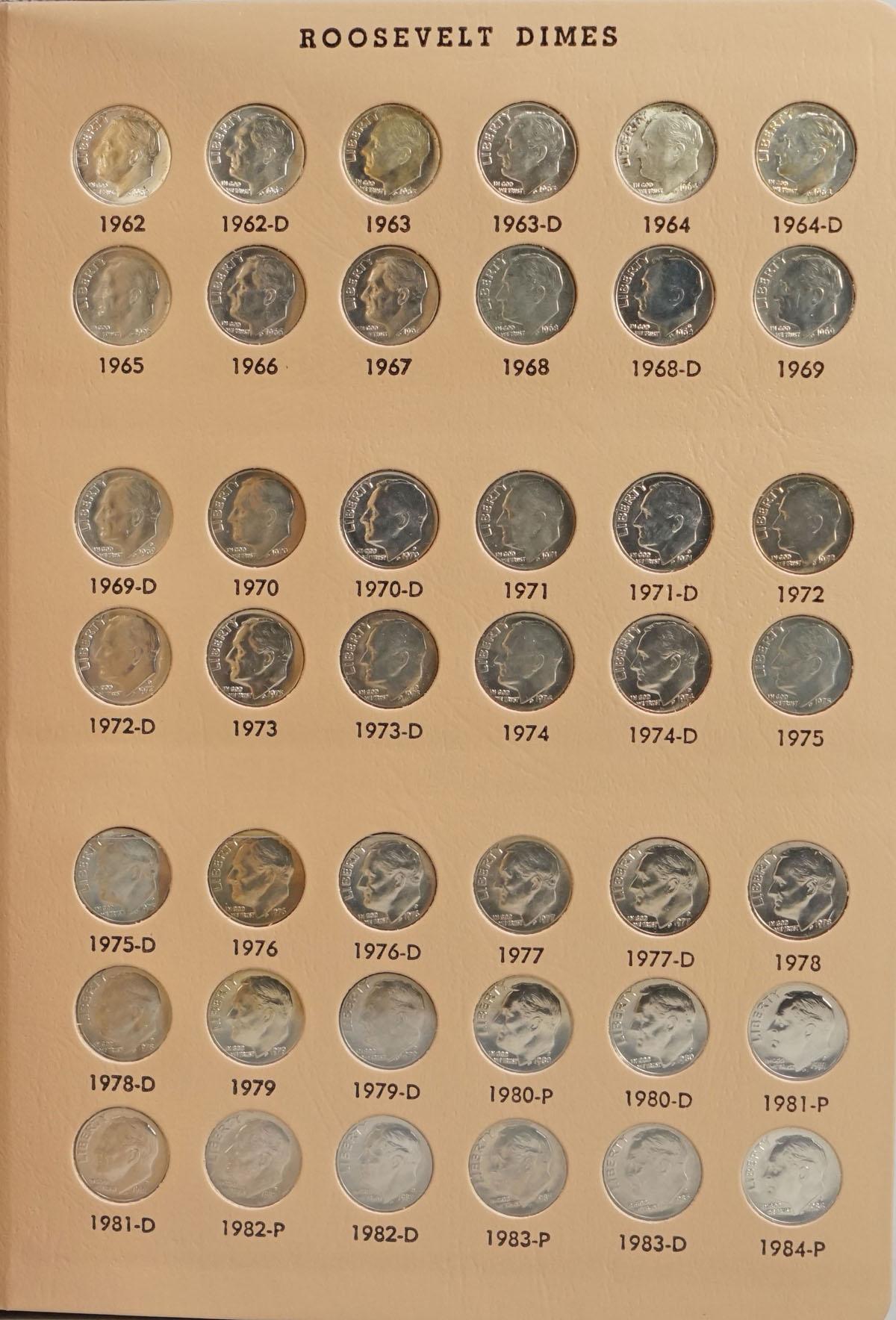 Roosevelt Dime Book 1946-2011, Various Dates/Mints (Approx. 139 Coins)