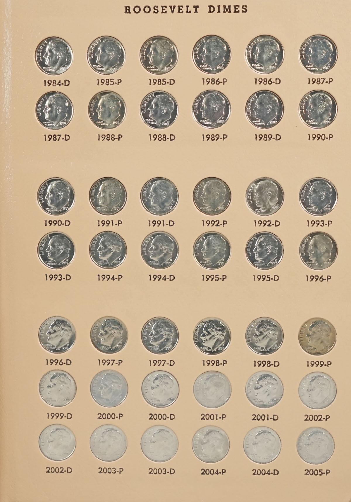 Roosevelt Dime Book 1946-2011, Various Dates/Mints (Approx. 139 Coins)