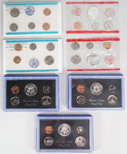 2-1968 Unc. U.S. Mint Sets & 2-1969 & 1970 U.S. Proof Sets