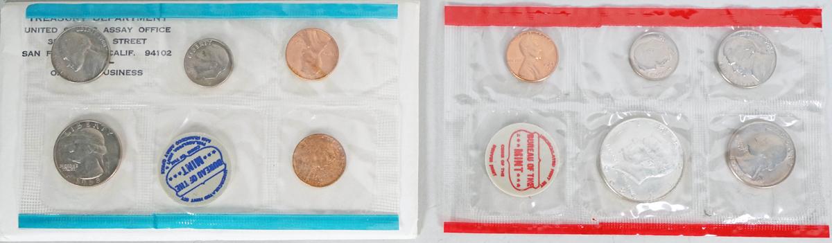 2-1968 Unc. U.S. Mint Sets & 2-1969 & 1970 U.S. Proof Sets