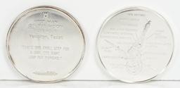 First Man On The Moon Sterling Round & Ranger 1 Satellite Sterling Round