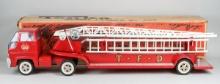 Tonka Aerial Ladder No. 998 Fire Truck w/ Box, Ca. 1960's