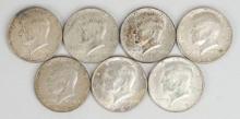 7 1967 Kennedy 40% Silver Half Dollars