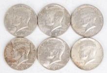 6 - 1967 Kennedy 40% Silver Half Dollars