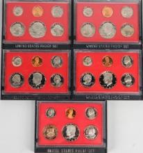 5 U.S. Proof Sets; 3 - 1980, 1981, 1982