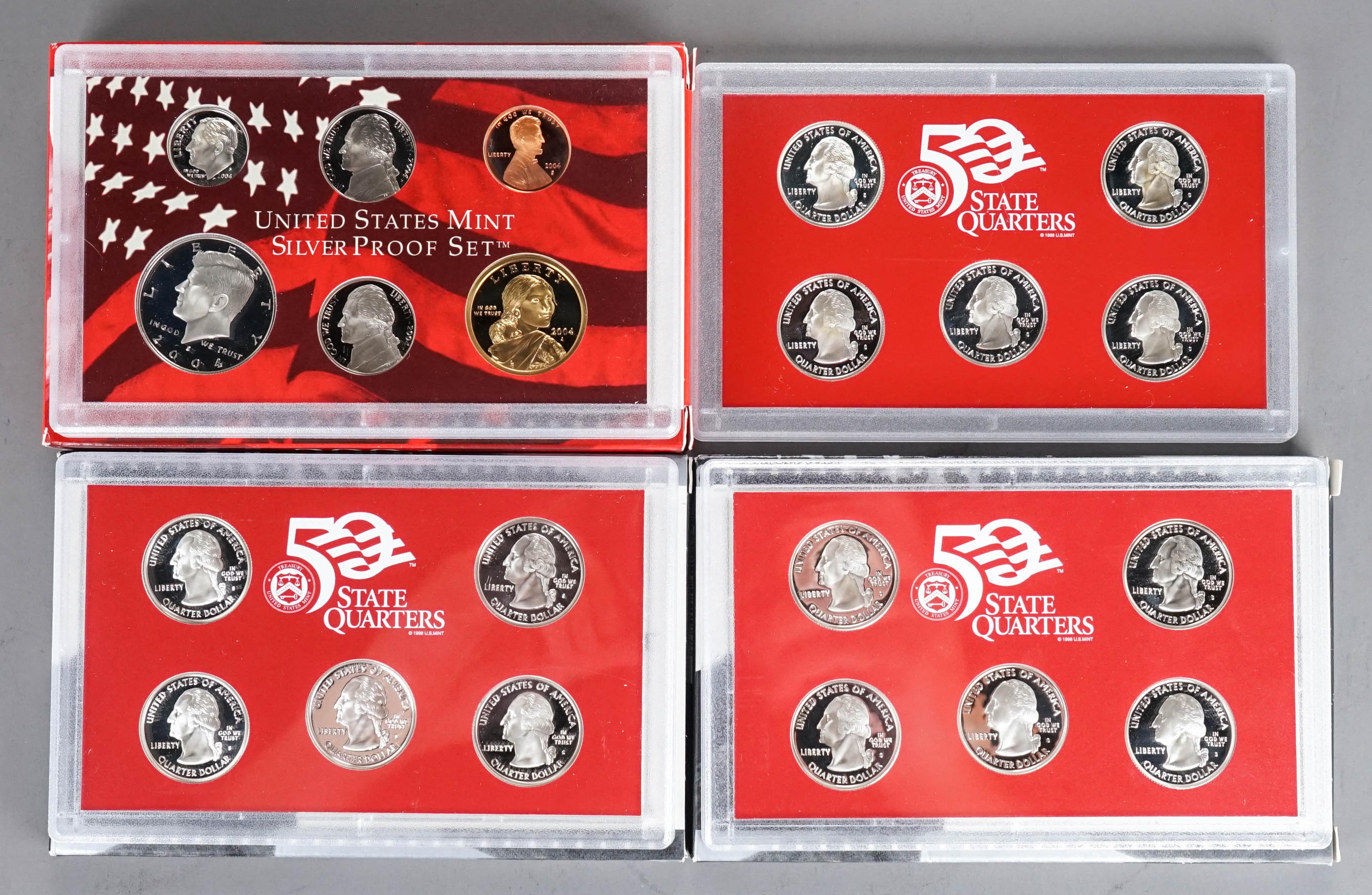 2004 U.S. Mint Silver Proof Set & 2-2006 State Quarter Proof Sets