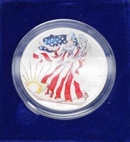 1999 American Colorized Silver Eagle, 1 Troy Oz. Fine Silver