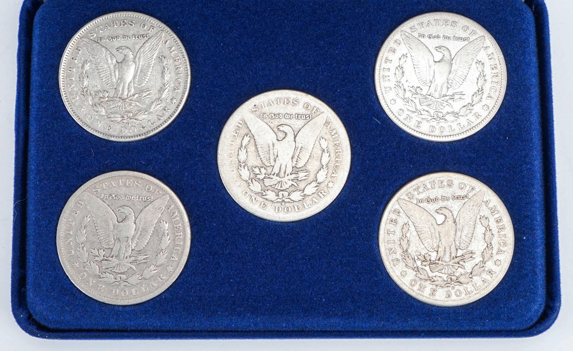 Morgan Silver Dollar Collection Set; 5 Coins (1892,1896,1897,1898,1899)