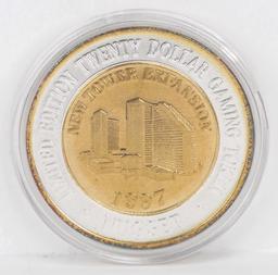 1997 Limited Edition $20 Gaming Token, .999 Fine Silver (Nugget)