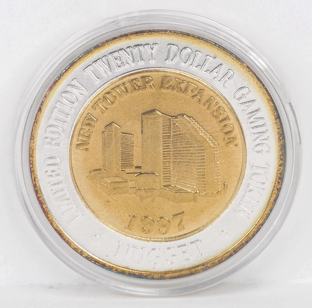 1997 Limited Edition $20 Gaming Token, .999 Fine Silver (Nugget)