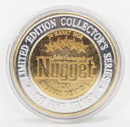 1997 Limited Edition $20 Gaming Token, .999 Fine Silver (Nugget)