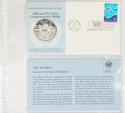 3-1971 UNA-USA Commemorative Sterling Proof Medals,