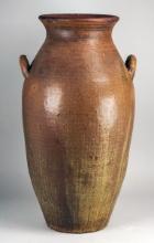 Double Handled Glazed Stoneware Pot, 25"