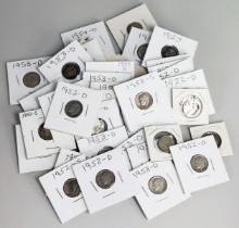 40 Silver (90%) Dimes, Ca. 1952 - 1954