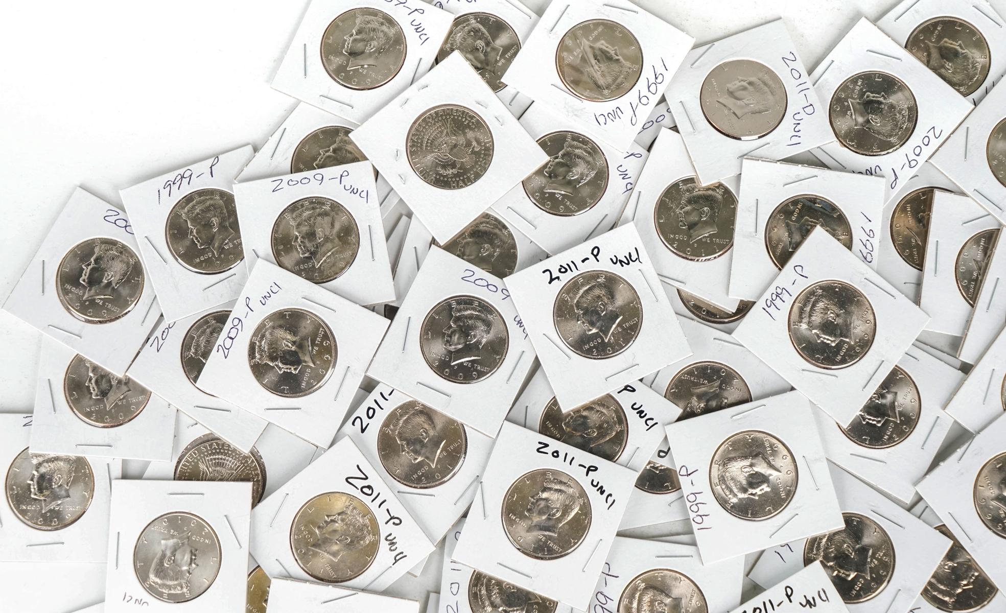 68 +/- Kennedy Half Dollars; Various Dates/Mints