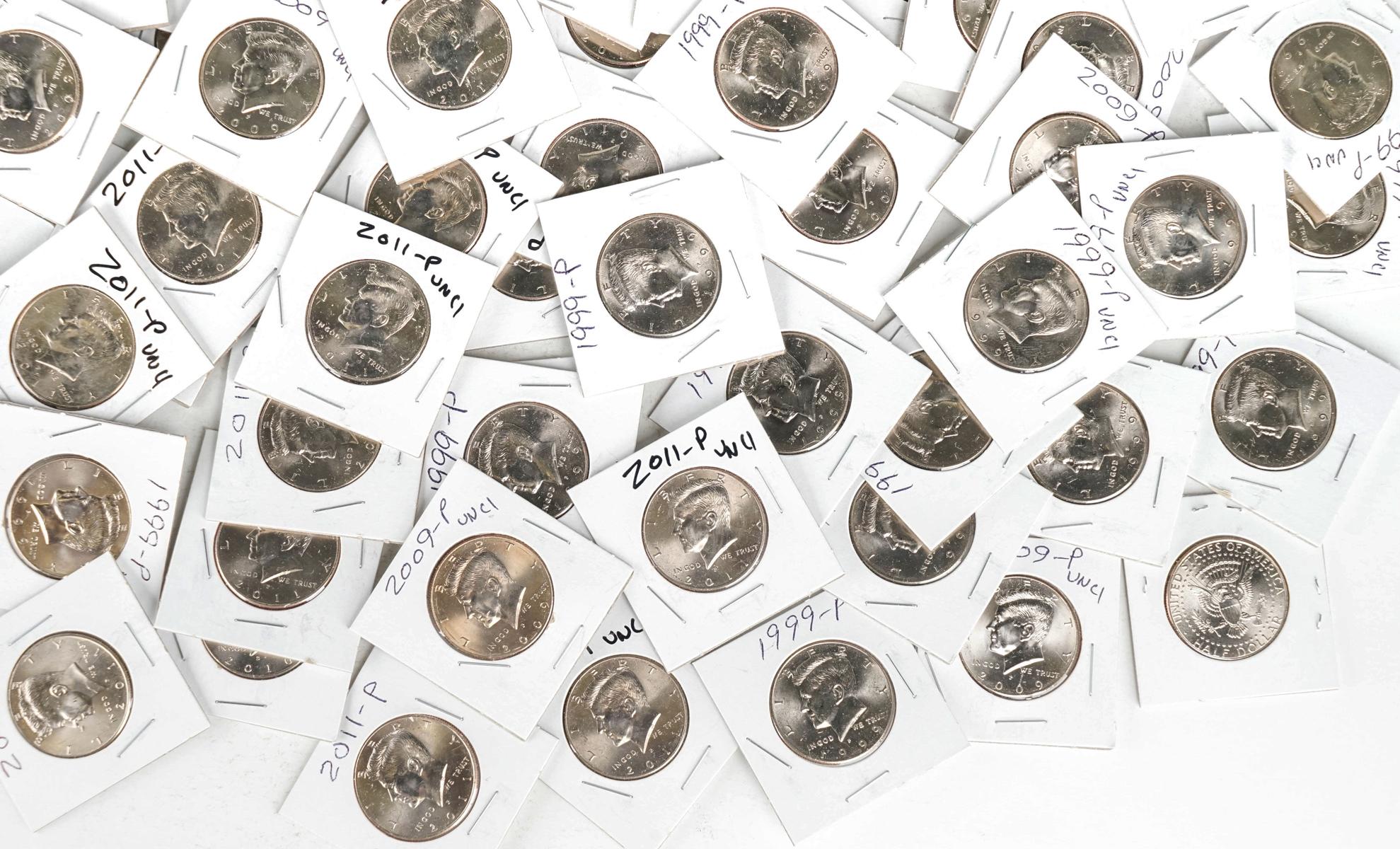 68 +/- Kennedy Half Dollars; Various Dates/Mints