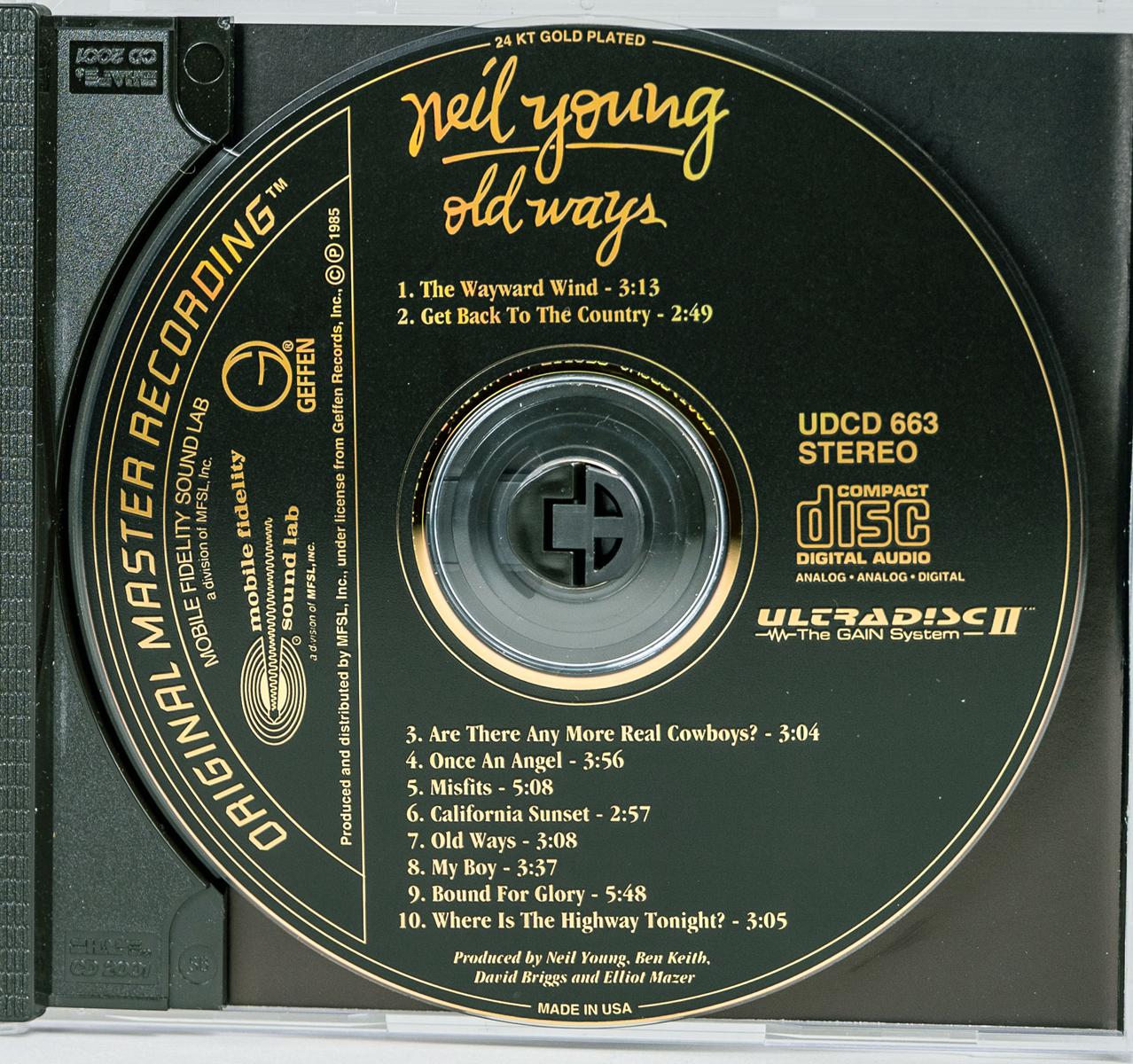 Neil Young "Old Ways" Original Master Recording CD