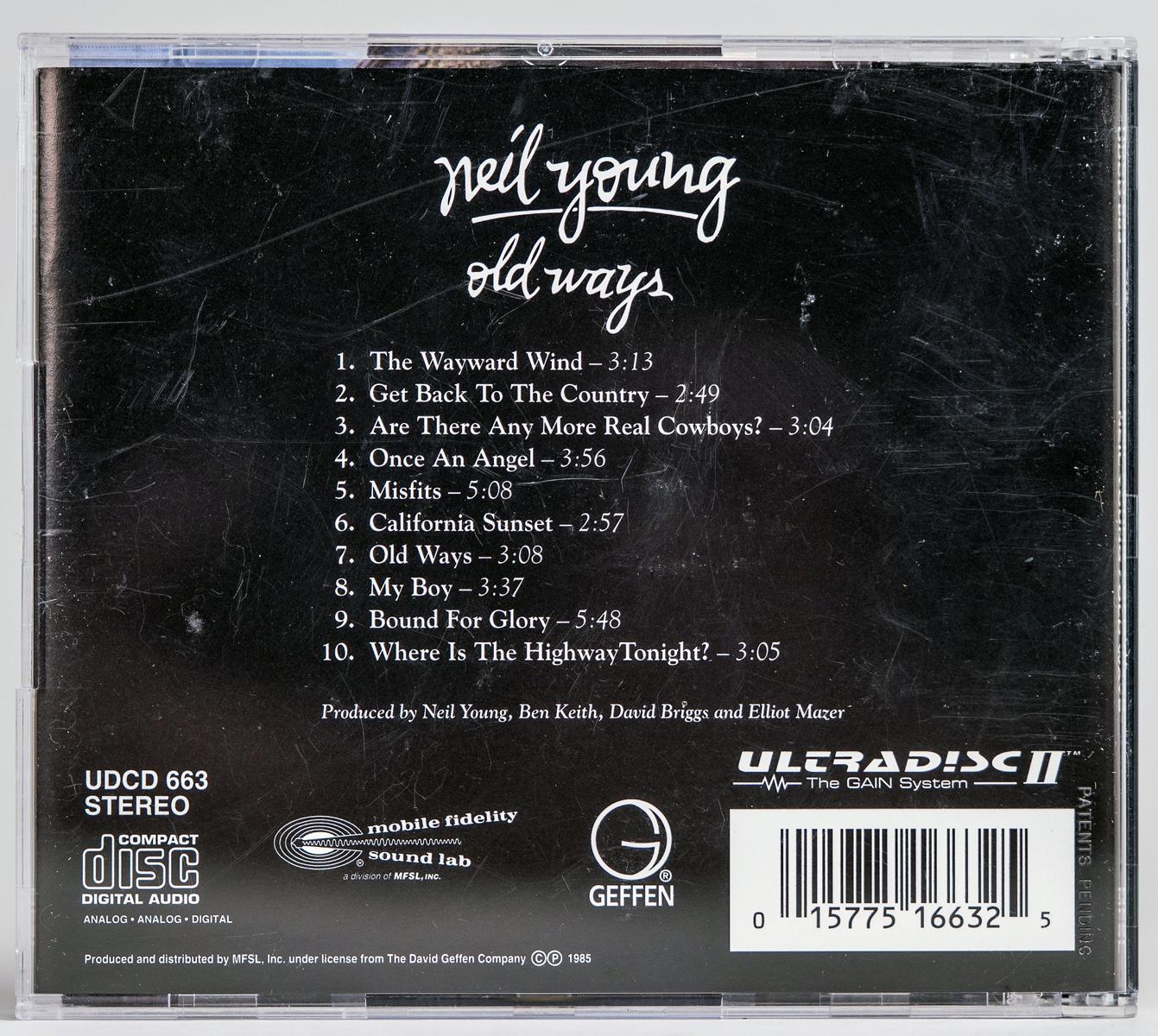 Neil Young "Old Ways" Original Master Recording CD