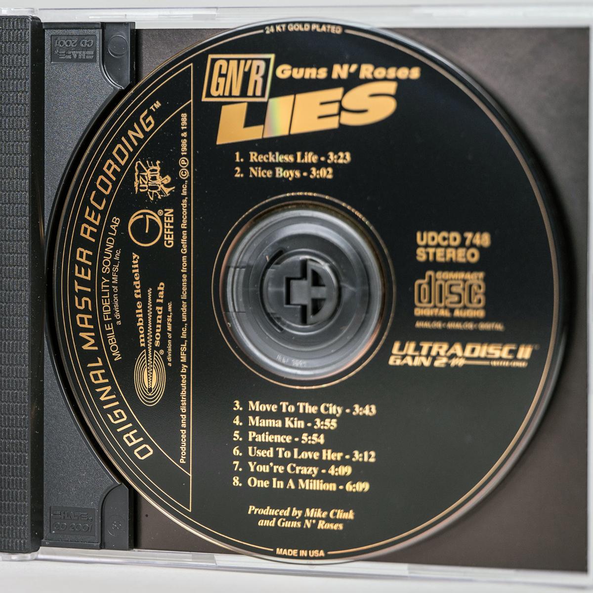 Guns 'N Roses "Lies" Original Master Recording CD
